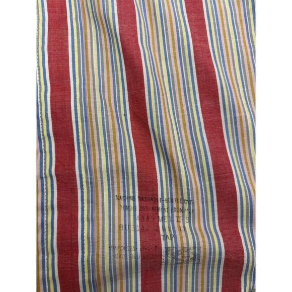 Vintage 60s Arrow Short Sleeve Striped Button Down Shirt Men's Size 17 Red - Picture 4 of 10